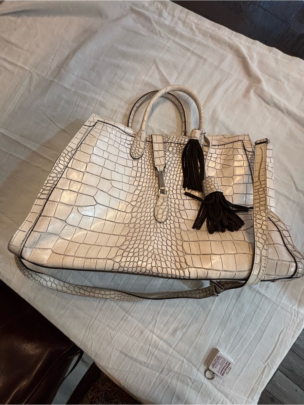Claudia Firenze Off White large Italian leather purse